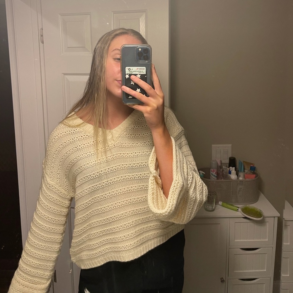 cream sweater